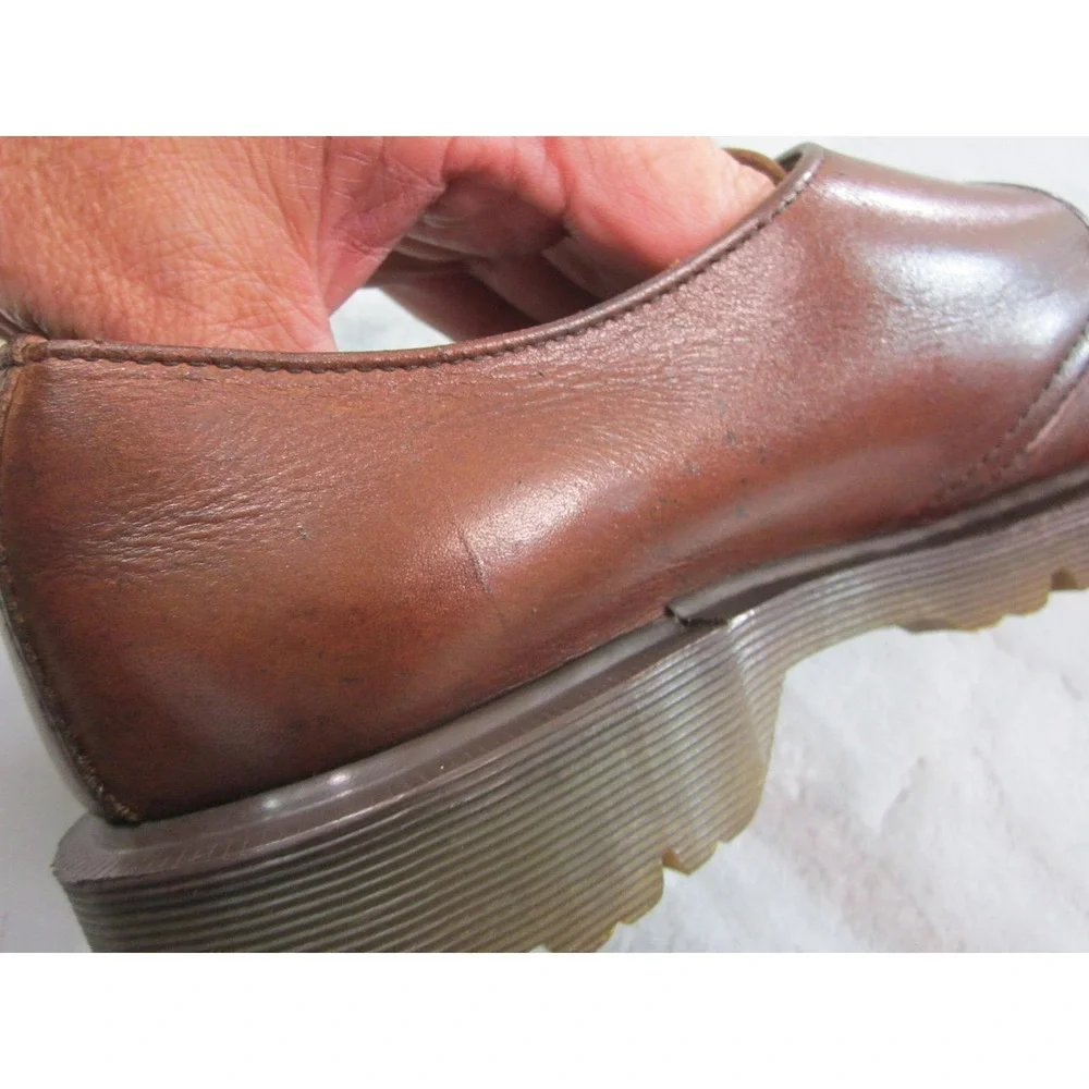 Vtg Dr Martins Monk Strap Shoe Mens Size 8 Brown Made In England Leather